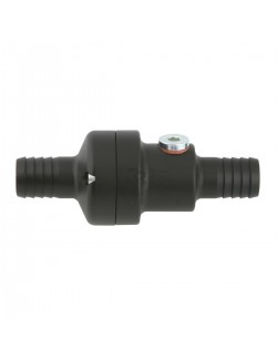 55°C Inline Thermostat with position for temperature sensor, Black anodized