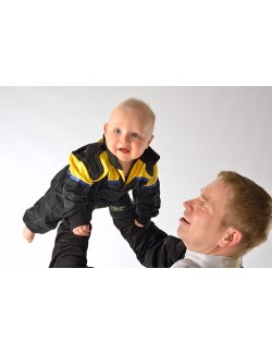 traje de bebé negro / amarillo