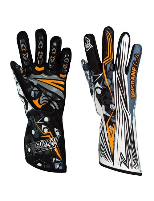 Speed gants BRISBANE G-4 noir,blanc,neon orange